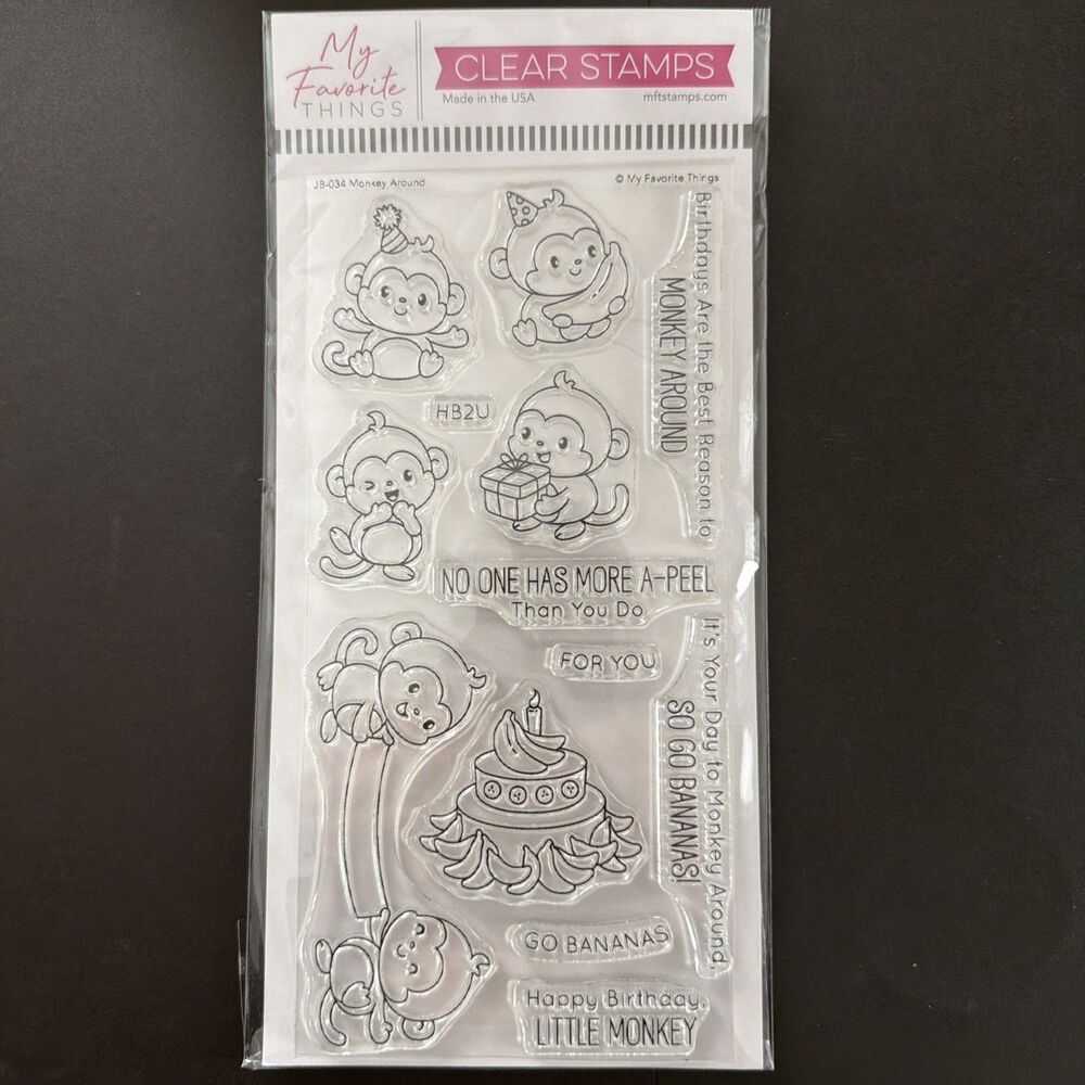 My Favorite Things Stamp Set Monkey Around MFT Birthday Bananas